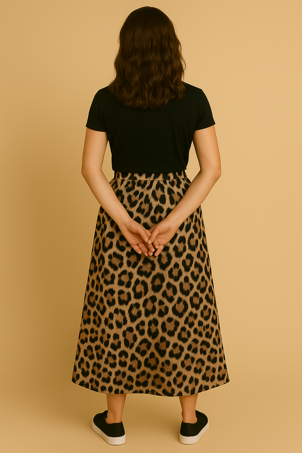Trendige Hohe Taille Loungewear Röcke mit Leopardenmuster und Taschen
