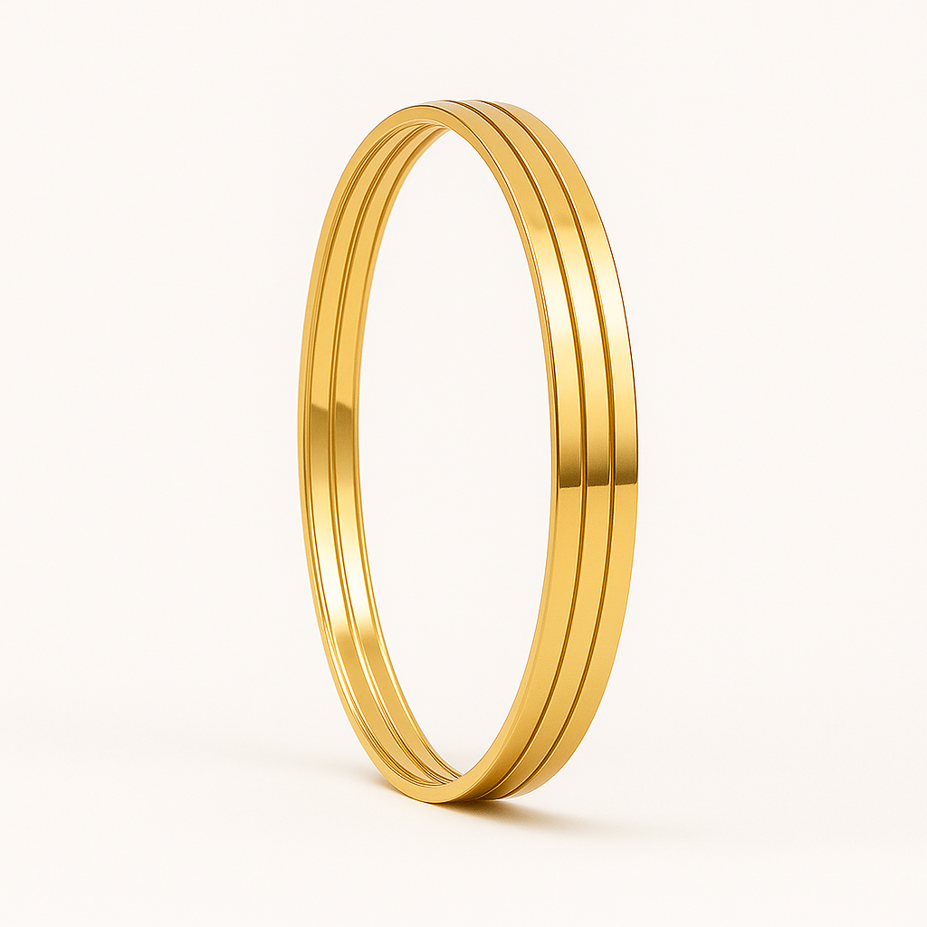 3er-Set glänzende vergoldete Edelstahl-Armreifen für Damen, minimalistischer Schmuck, wasserdicht und langlebig