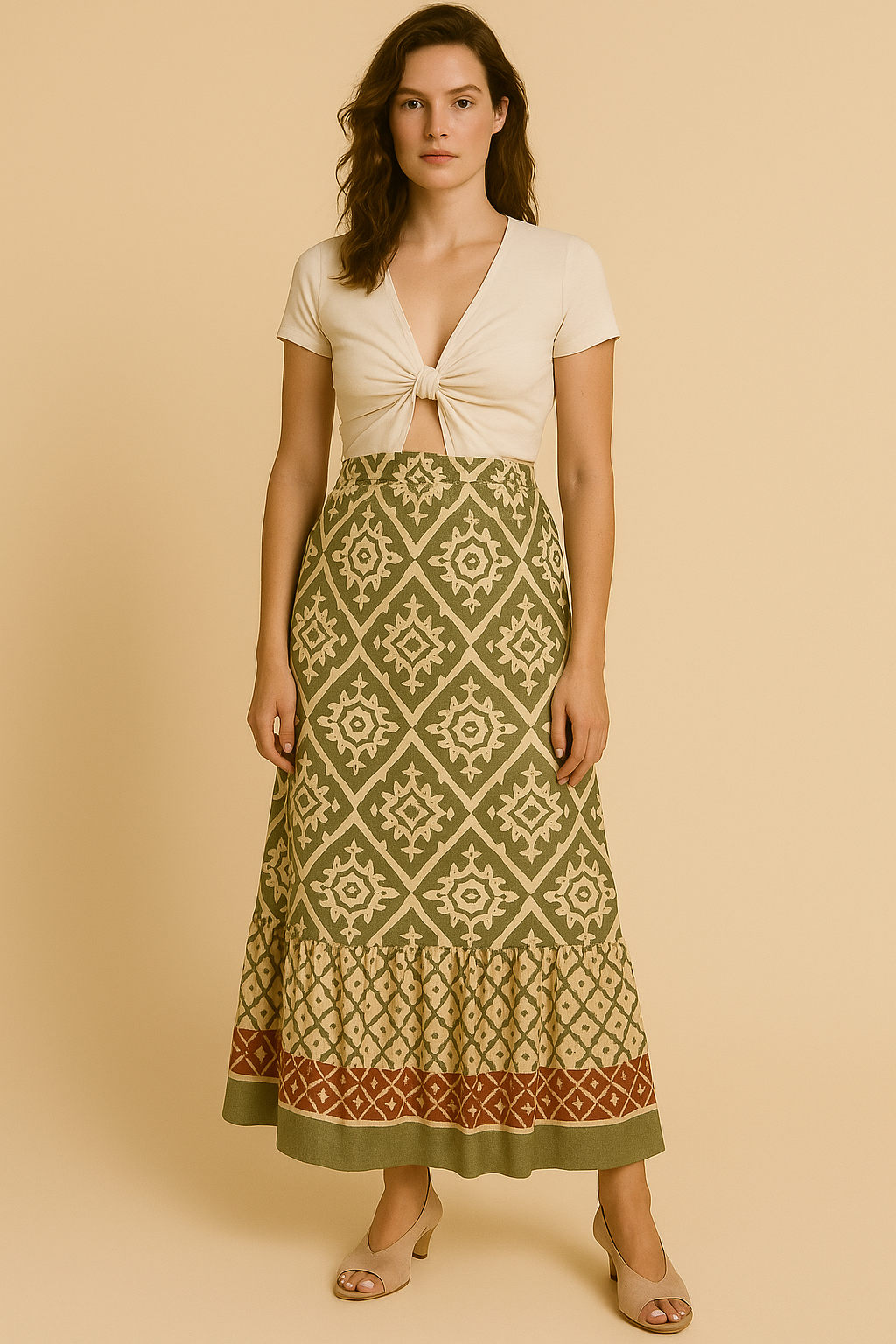 Leichter Boho Maxi Rock für Damen